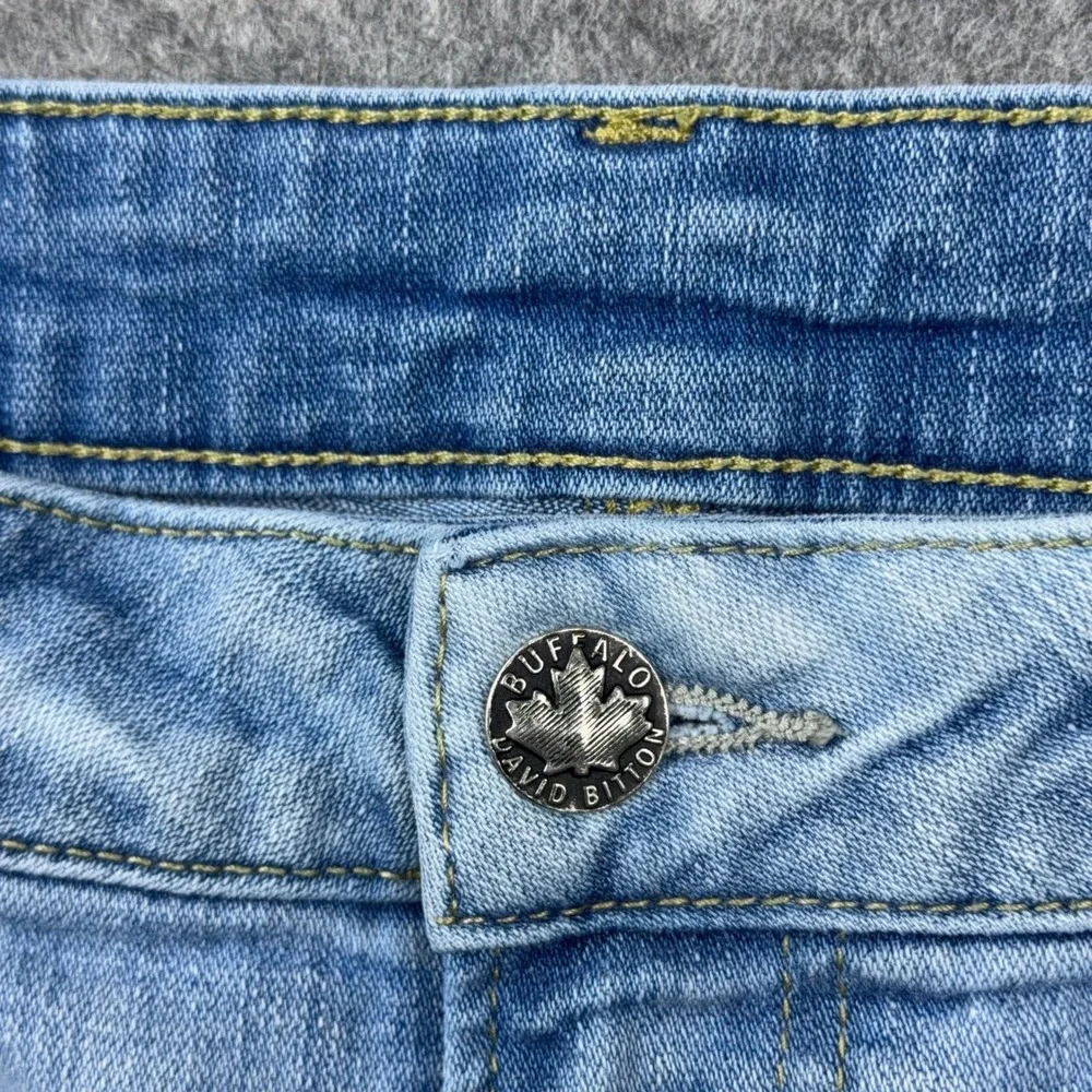 Buffalo David Bitton Jeans Mens 36x34 Light Blue Slim Boot King Stretch Denim